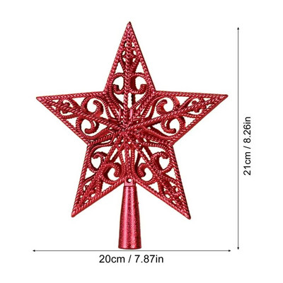 Kalėdų eglutės Topper nešiojamas Kalėdų eglutės Top Star daugkartinio naudojimo kūrybinis medžio pakabukas dekoratyvinis kalėdinis papuošalas eglutei
