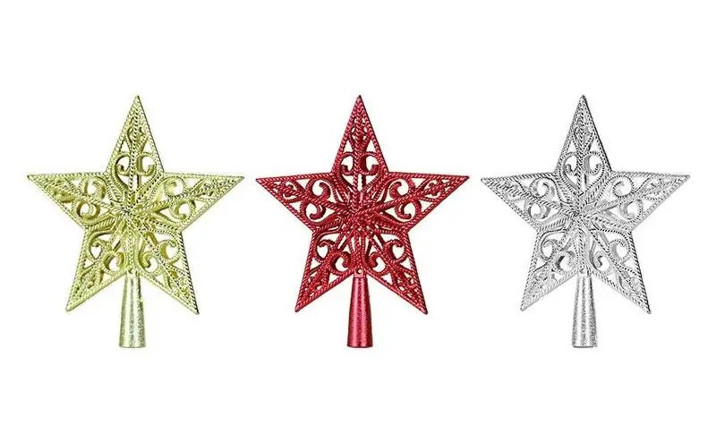 Kalėdų eglutės Topper nešiojamas Kalėdų eglutės Top Star daugkartinio naudojimo kūrybinis medžio pakabukas dekoratyvinis kalėdinis papuošalas eglutei