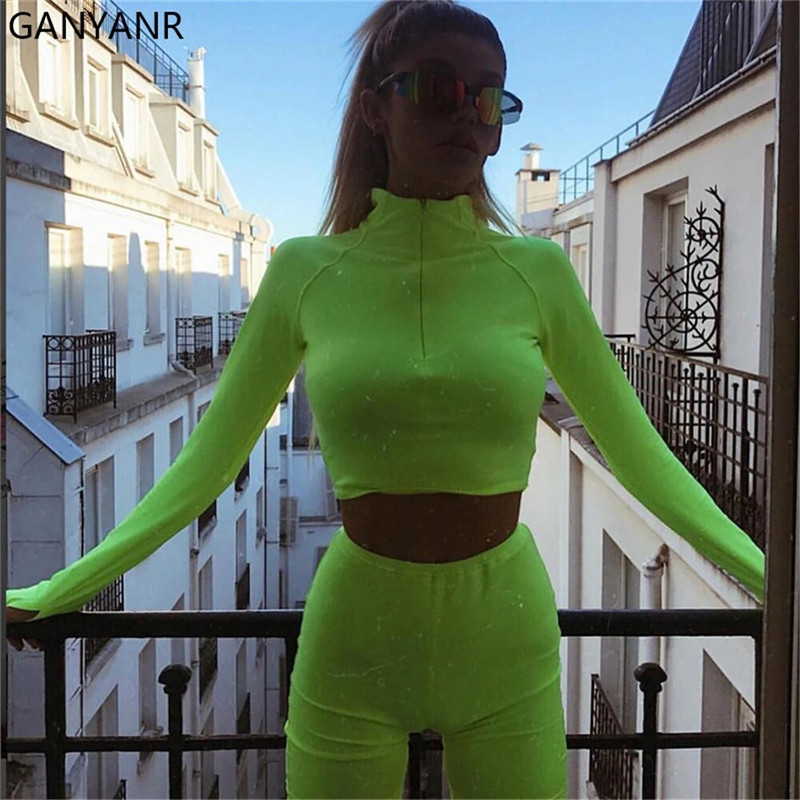 GANYANR Seamless Yoga Set Fitness Ruházat Sportruházat Magas Edzés Derekú Tornatermi Legging Body Női Melegítő Ruha Tréningruha Sport