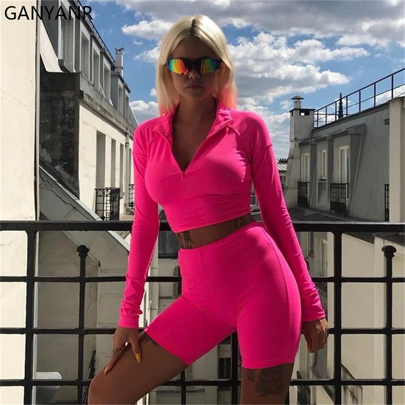 GANYANR Seamless Yoga Set Fitness Ruházat Sportruházat Magas Edzés Derekú Tornatermi Legging Body Női Melegítő Ruha Tréningruha Sport