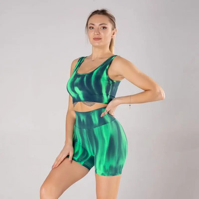 2vnt Moteriškas besiūlis jogos rinkinys, dviejų dalių komplektas, moteriška apranga, sportinė apranga, moteriškas kostiumas aukštu juosmeniu, sportinė liemenėlė, antblauzdžiai, kūno rengybos treniruokliai