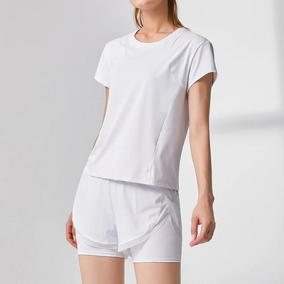 2023-as új nyári sport öltöny, gyorsan száradó, légáteresztő, laza szabadidős női edzőtermi fitnesz atlétikai futó jóga tornaruhák