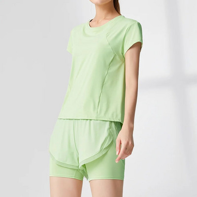 2023-as új nyári sport öltöny, gyorsan száradó, légáteresztő, laza szabadidős női edzőtermi fitnesz atlétikai futó jóga tornaruhák