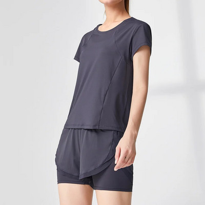 2023-as új nyári sport öltöny, gyorsan száradó, légáteresztő, laza szabadidős női edzőtermi fitnesz atlétikai futó jóga tornaruhák