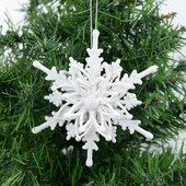 Privjesak božićna pahuljica Ledeno bijela 3D pahuljica plastična svjetlucava božićna jelka viseći ukras za uređenje doma za novogodišnju zabavu