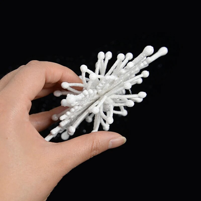 Privjesak božićna pahuljica Ledeno bijela 3D pahuljica plastična svjetlucava božićna jelka viseći ukras za uređenje doma za novogodišnju zabavu