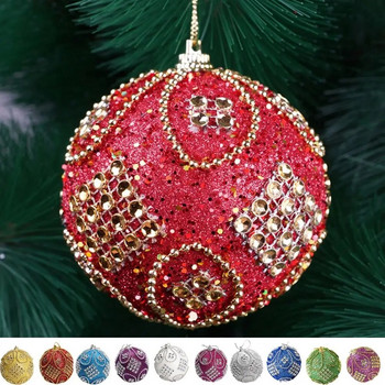 Αφρώδες Χριστουγεννιάτικο στρας Glitter Balls Vintage Γυαλιστερό 8cm Στολίδι Χριστουγεννιάτικο Δέντρο Διακοσμητικό Κρεμαστό Χριστουγεννιάτικο Μπαλάκι Πρωτοχρονιά