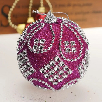 Коледни кристали от пяна Блестящи топки Винтидж блестящи 8CM Коледно дърво Орнамент Декоративна висяща коледна топка Нова година