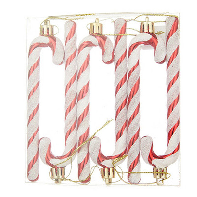 6 kom. Božićni privjesak od bombona štapića Jednostavna instalacija Kućni ukrasi Darovi za stol Polica za knjige Dekoracija kamina