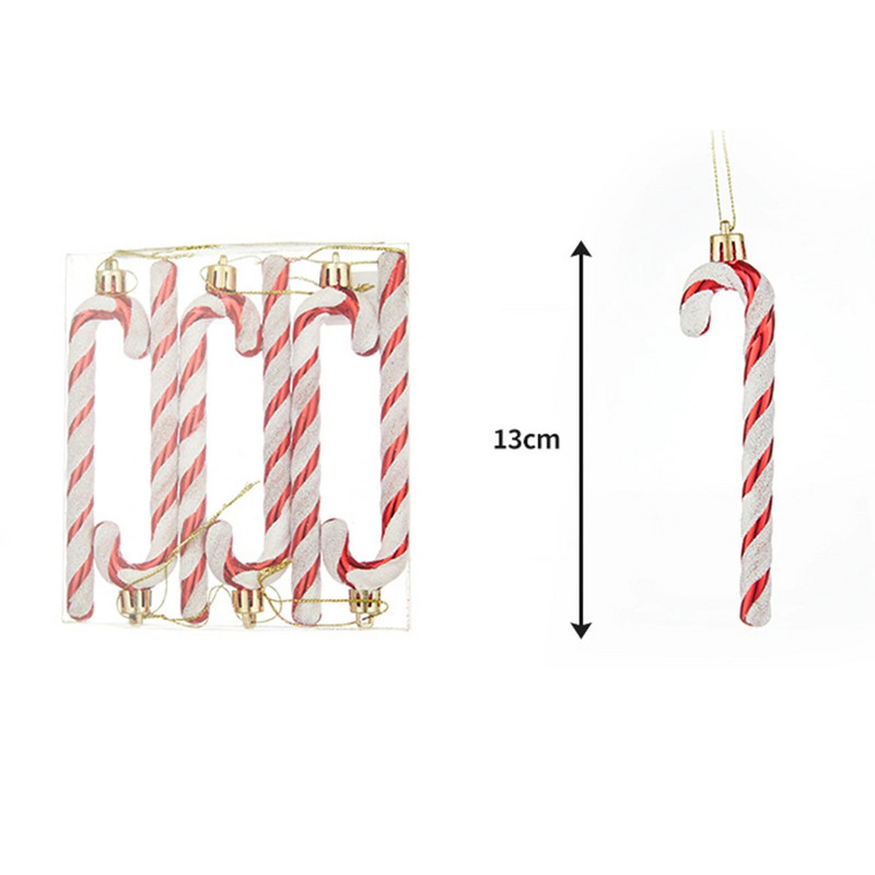 6 kom. Božićni privjesak od bombona štapića Jednostavna instalacija Kućni ukrasi Darovi za stol Polica za knjige Dekoracija kamina