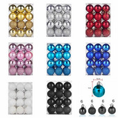 24 kom/pakiranje 4 cm Božićne kuglice u boji Dekoracija za drvce Viseći privjesci Ukrasi za kućni ured Bar Party Dekoracija vjenčanja