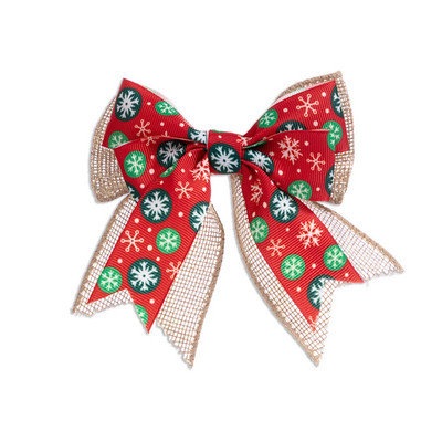 Väike jõulutrükk Bowknot Mutilplace, kasutades puuukse seina rippuvat kaunistust