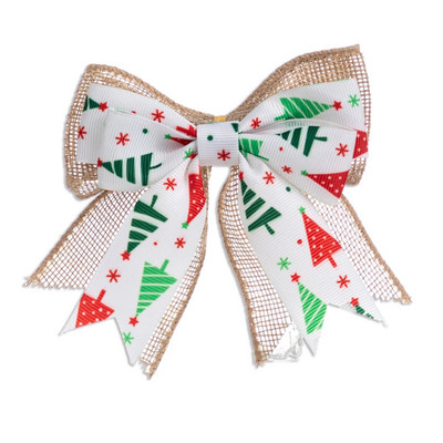 Väike jõulutrükk Bowknot Mutilplace, kasutades puuukse seina rippuvat kaunistust