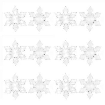 New12PCS Коледни украси за дома Прозрачни кристални снежинки Орнаменти за коледно дърво Висящи Направи си сам завеса от мъниста Изделия за домашен декор