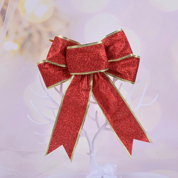 5бр. Блестяща панделка с бантика Коледна панделка за венец, гирлянда, коледна украса, декорация на дома