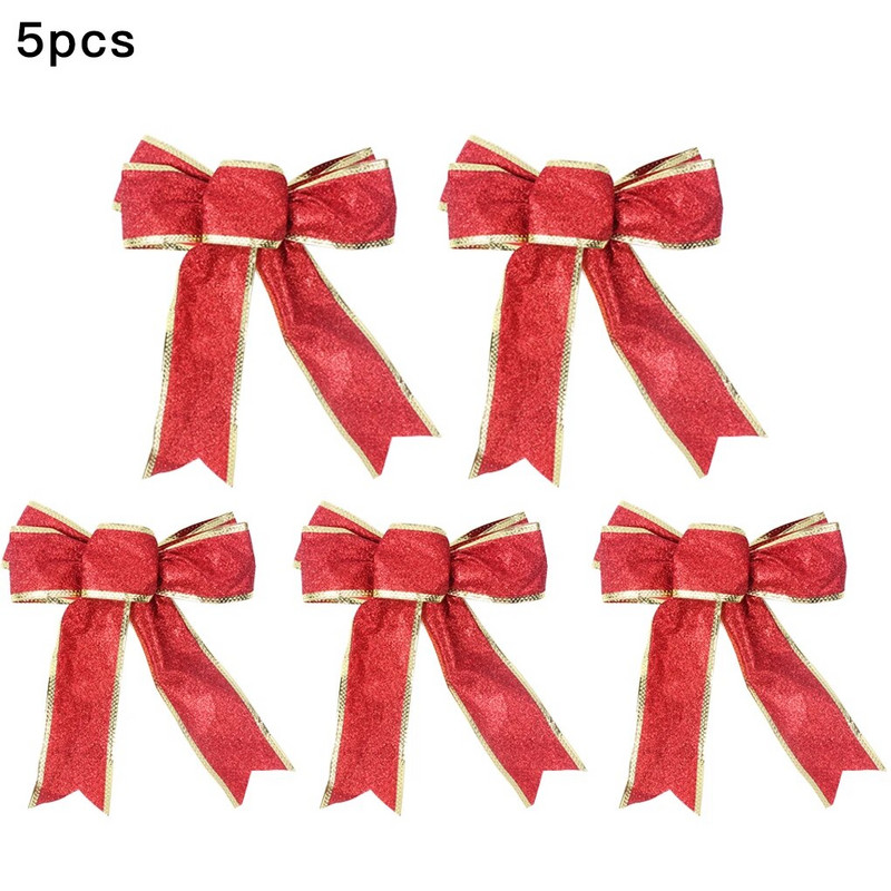 5 komada svjetlucave vrpce s mašnama za Božićne mašne za vijence Božićni ukrasi za uređenje doma