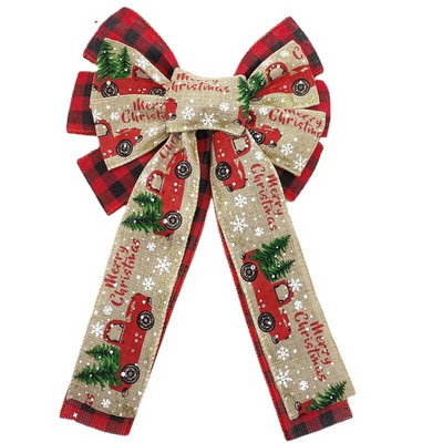 Ziemassvētku bantīte mākslīgās kaņepes Melnbaltā rūtainā kaņepes liela tauriņa Ziemassvētku rotājumi galvassegas