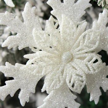 3 τμχ Τρισδιάστατα χριστουγεννιάτικα στολίδια νιφάδα χιονιού γκλίτερ PVC στολίδια για χειμωνιάτικο χριστουγεννιάτικο δέντρο Κρεμαστό 2024 Πρωτοχρονιά