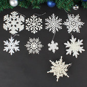 Božićni privjesak s pahuljicama Dekoracija za božićno drvce Svjetlucave bijele snježne pahuljice Viseći ukrasi Ukras za dom za novogodišnju zabavu