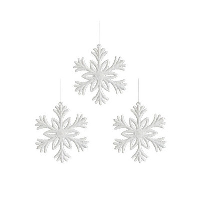Božićni privjesak s pahuljicama Dekoracija za božićno drvce Svjetlucave bijele snježne pahuljice Viseći ukrasi Ukras za dom za novogodišnju zabavu