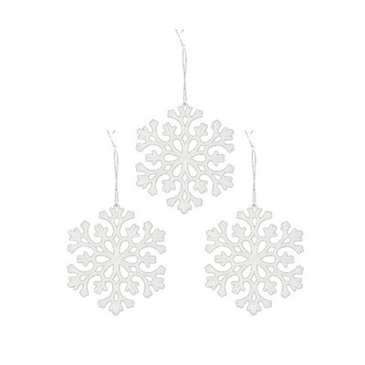Božićni privjesak s pahuljicama Dekoracija za božićno drvce Svjetlucave bijele snježne pahuljice Viseći ukrasi Ukras za dom za novogodišnju zabavu