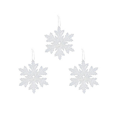 Božićni privjesak s pahuljicama Dekoracija za božićno drvce Svjetlucave bijele snježne pahuljice Viseći ukrasi Ukras za dom za novogodišnju zabavu