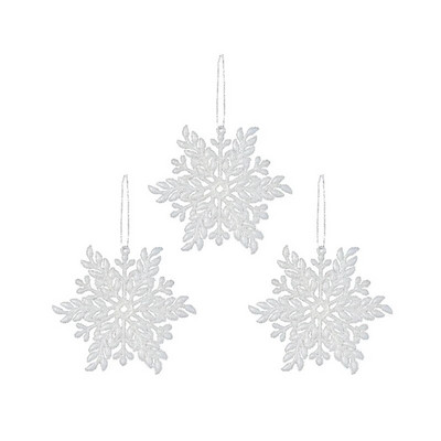 Božićni privjesak s pahuljicama Dekoracija za božićno drvce Svjetlucave bijele snježne pahuljice Viseći ukrasi Ukras za dom za novogodišnju zabavu