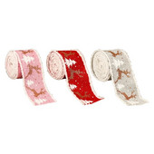 5 m garas Ziemassvētku dekoratīvas aļņa apdrukātas lentes Audekla lentes Amatniecības lentes Ziemassvētku eglīšu rotājumi Loku izgatavošana