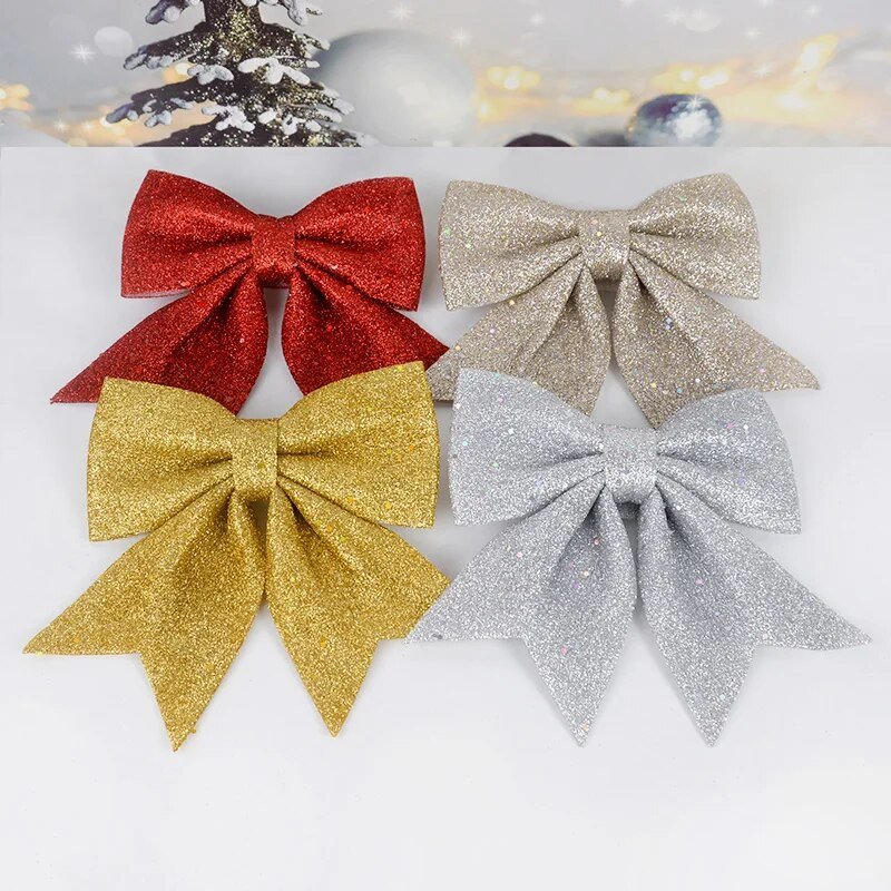 Velike mašne Božićno drvce Svjetlucavi ukrasi s mašnama DIY obrtnički vijenci Dodaci Novogodišnji božićni ukrasi Božićni pribor