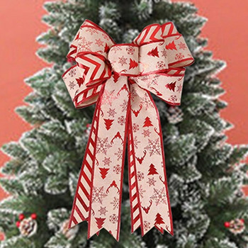 Μεγάλος Χριστουγεννιάτικος Φιόγκος Διακόσμηση Χριστουγεννιάτικου Δέντρου Πρωτοχρονιάτικα Στολισμοί Χριστουγεννιάτικου πάρτι Κορδέλα Φιόγκοι Λινό παπιγιόν Διακόσμηση σπιτιού