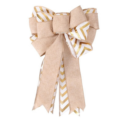 Velika božićna mašna Ukras za božićno drvce Novogodišnji ukrasi Božićna zabava Mašne s vrpcom Lanena mašna Dekoracija doma