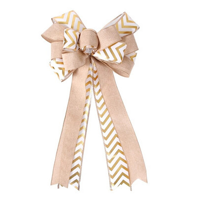 Velika božićna mašna Ukras za božićno drvce Novogodišnji ukrasi Božićna zabava Mašne s vrpcom Lanena mašna Dekoracija doma