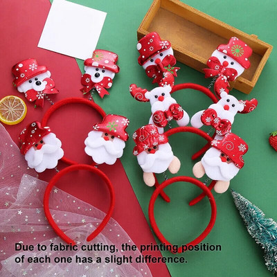 Μόδα Χριστουγεννιάτικες κορδέλες για κορίτσια Κλασικό Ελαστικό Κέρατο τάρανδος Santa Snowman Hair Hoop Xmas Party Headbands αξεσουάρ