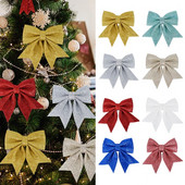 Božićna mašna Viseći ukrasi za božićno drvce DIY vijenac Bowknot Xmas Noel Navidad Decorations 2024 Nova godina Poklon Omot za poklon