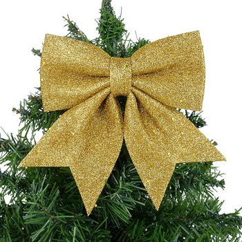 Коледен лък Висящи орнаменти за коледно дърво Направи си сам венец Bowknot Xmas Noel Navidad Декорации 2024 Нова година Подарък Опаковка за подаръци