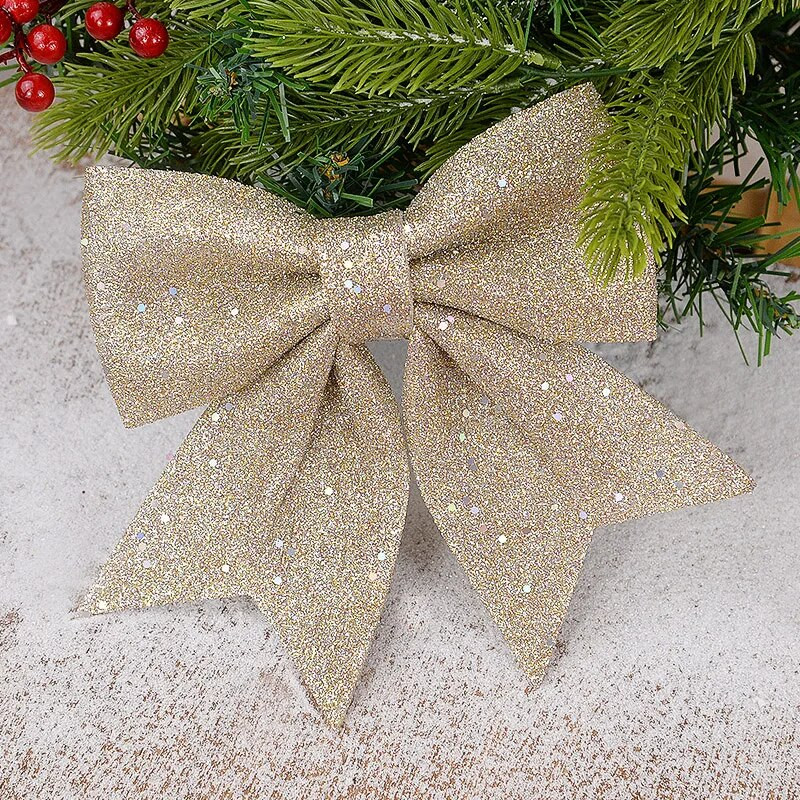 Božićna mašna Viseći ukrasi za božićno drvce DIY vijenac Bowknot Xmas Noel Navidad Decorations 2024 Nova godina Poklon Omot za poklon