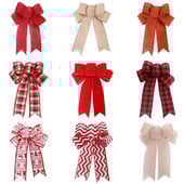 6 ks ľanová vianočná mašľa vianočná dekorácia na stromček mašľa závesné prívesky ozdoby na Nový rok Navidad Noel dekoračné potreby