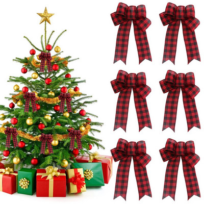 6 ks ľanová vianočná mašľa vianočná dekorácia na stromček mašľa závesné prívesky ozdoby na Nový rok Navidad Noel dekoračné potreby