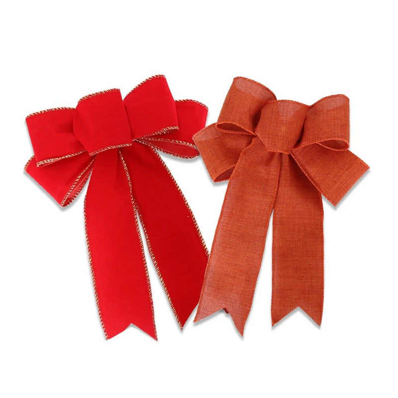 6 ks ľanová vianočná mašľa vianočná dekorácia na stromček mašľa závesné prívesky ozdoby na Nový rok Navidad Noel dekoračné potreby