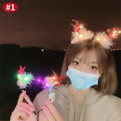 Ziemassvētku galvas saite matu stīpa meitenēm plīša ziemeļbriežu ragi briežu ausu matu aksesuāri Ziemassvētku dāvana Ziemassvētku matu stīpa galvas saite