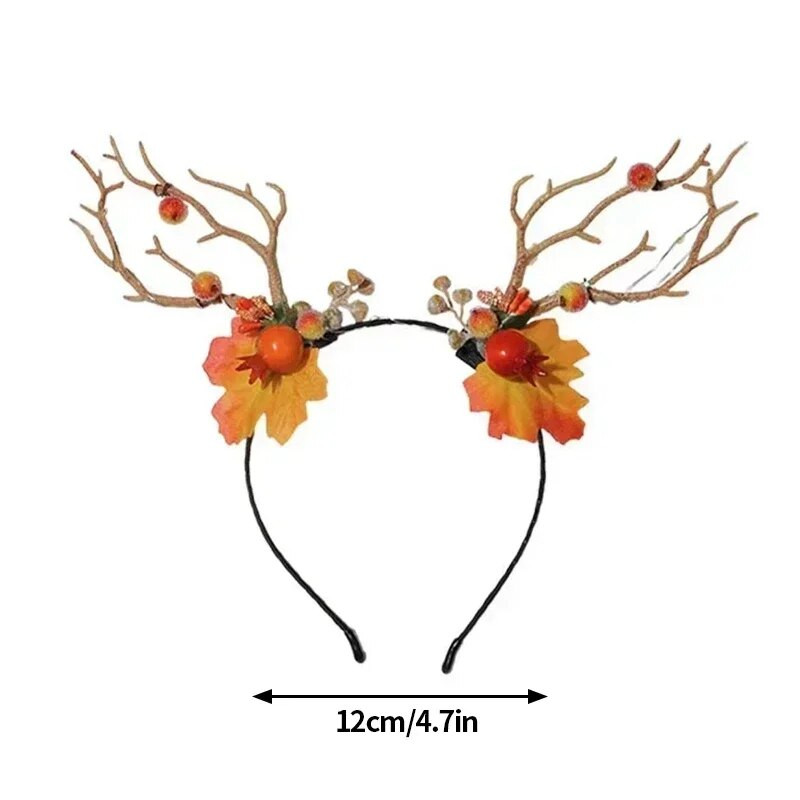 Ziemassvētku galvas saite matu stīpa meitenēm plīša ziemeļbriežu ragi briežu ausu matu aksesuāri Ziemassvētku dāvana Ziemassvētku matu stīpa galvas saite