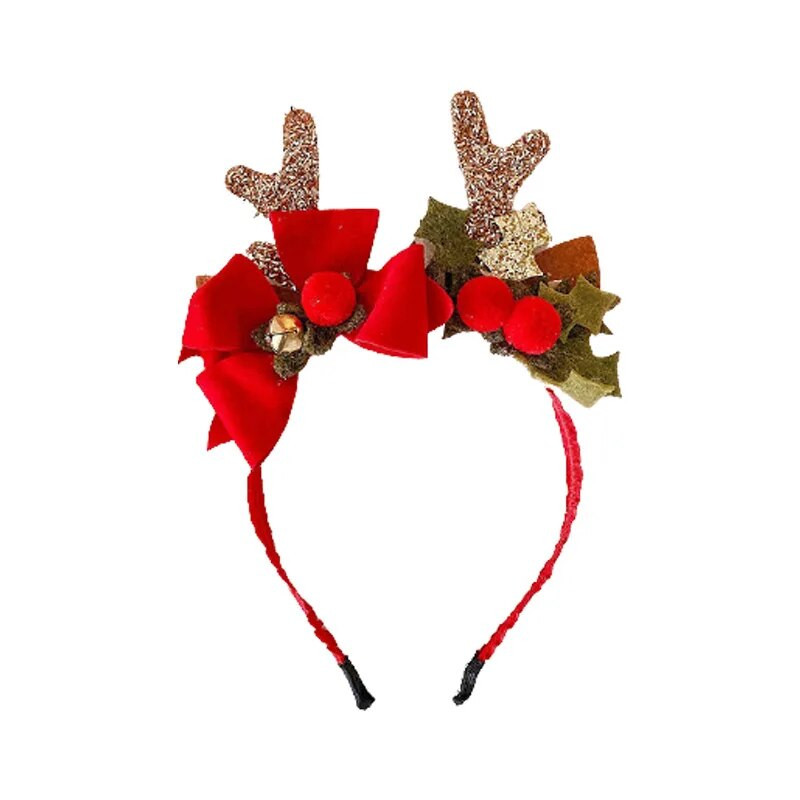 Ziemassvētku rotājumu galvas saite meitenei Ziemassvētku sniegpārsliņa antler matu lente ballīte pret slīdēšanu matu spiešanas galvas saite