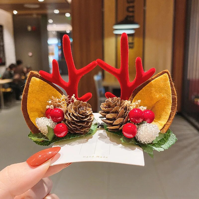 Ziemassvētku rotājumu galvas saite meitenei Ziemassvētku sniegpārsliņa antler matu lente ballīte pret slīdēšanu matu spiešanas galvas saite