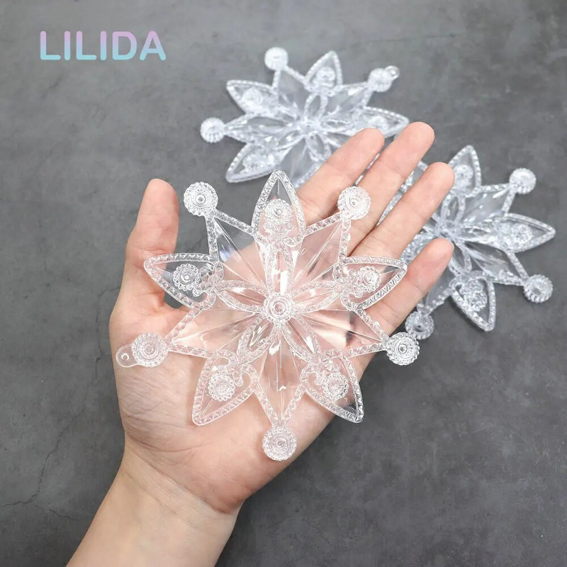 2PCS prozirne pahuljice privjesak za božićno drvce ramazanski ukras za dekor kućne sobe uskrsni ukras novogodišnji dar Navidad