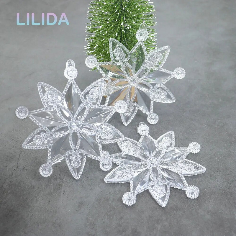 2PCS prozirne pahuljice privjesak za božićno drvce ramazanski ukras za dekor kućne sobe uskrsni ukras novogodišnji dar Navidad