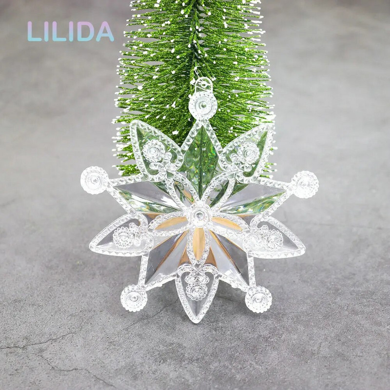 2PCS prozirne pahuljice privjesak za božićno drvce ramazanski ukras za dekor kućne sobe uskrsni ukras novogodišnji dar Navidad