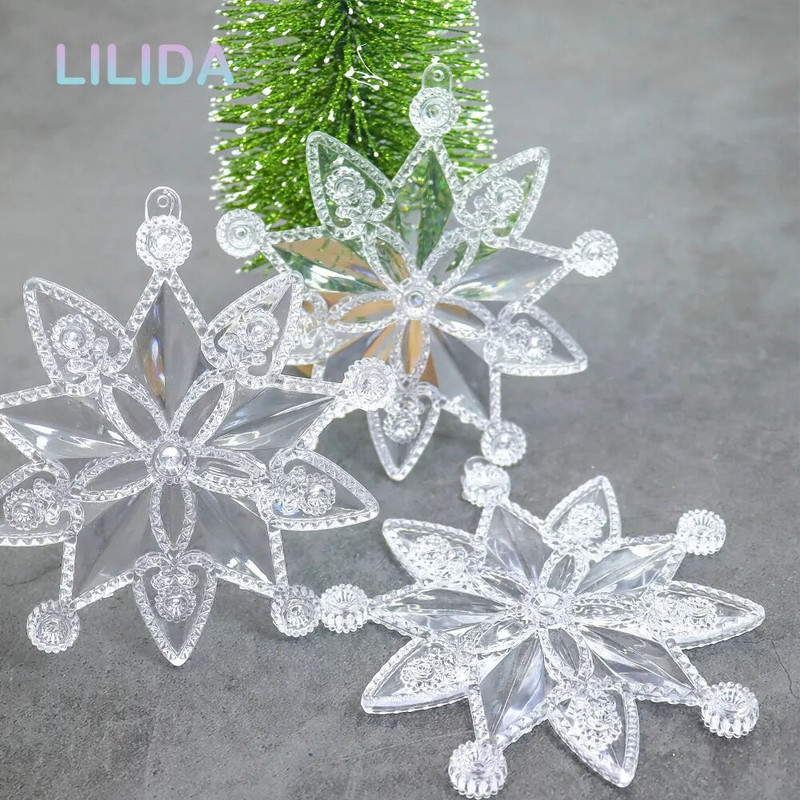 2PCS prozirne pahuljice privjesak za božićno drvce ramazanski ukras za dekor kućne sobe uskrsni ukras novogodišnji dar Navidad