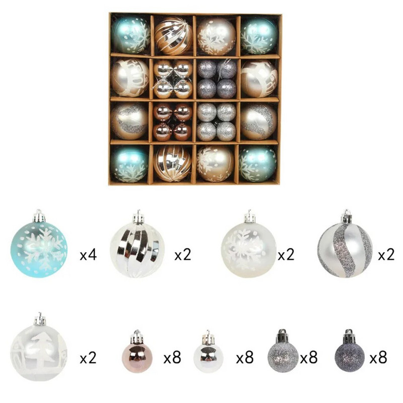 44db karácsonyfa díszgolyók karácsonyi buborékgolyók kreatív festett karácsonyi medál golyók otthoni parti esküvői fa dekoráció