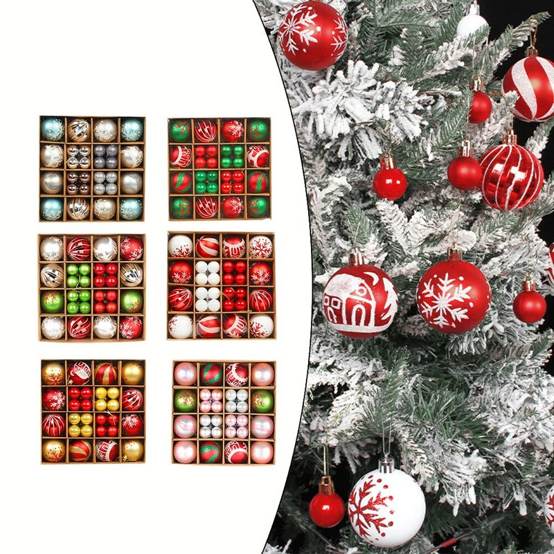 44db karácsonyfa díszgolyók karácsonyi buborékgolyók kreatív festett karácsonyi medál golyók otthoni parti esküvői fa dekoráció