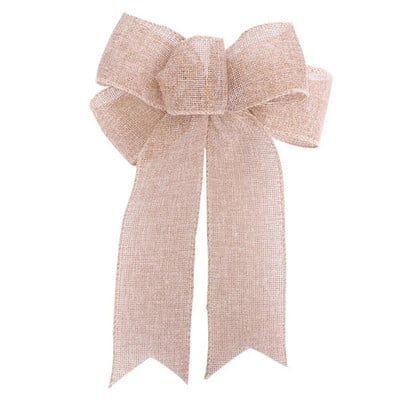 Jõulukaared Jõulupuu linane ruuduline vibusõlm Käsitsi valmistatud kinkekarbi pakkimine Dekoratiivsed vibud uusaasta kodukaunistus